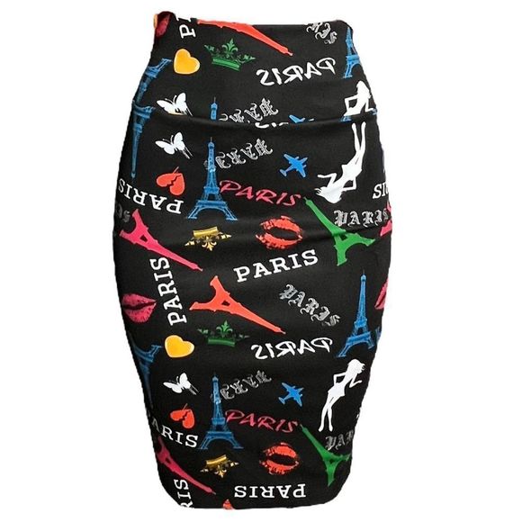 Cleo Paris Skirt & Top Set black body con skirt multi colored crop top options - Picture 3 of 16